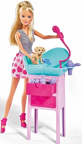 Кукла Штеффи с двумя собачками + столик, 8 аксессуаров, 29 см. (Simba, 5733266)